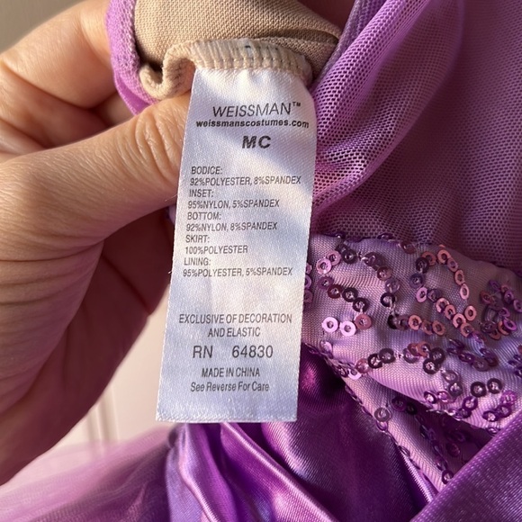 WEISSMAN Orchid Purple Dance Costume Size MC 10/12 - Picture 9 of 9